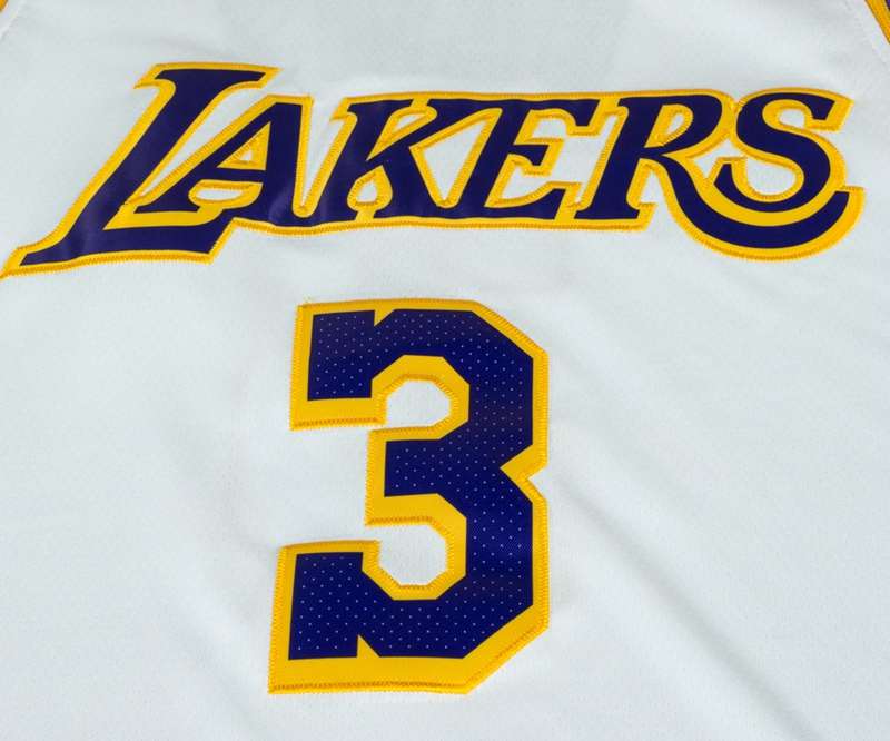 Los Angeles Lakers White #3 DAVIS Basketball Jersey (Stitched)