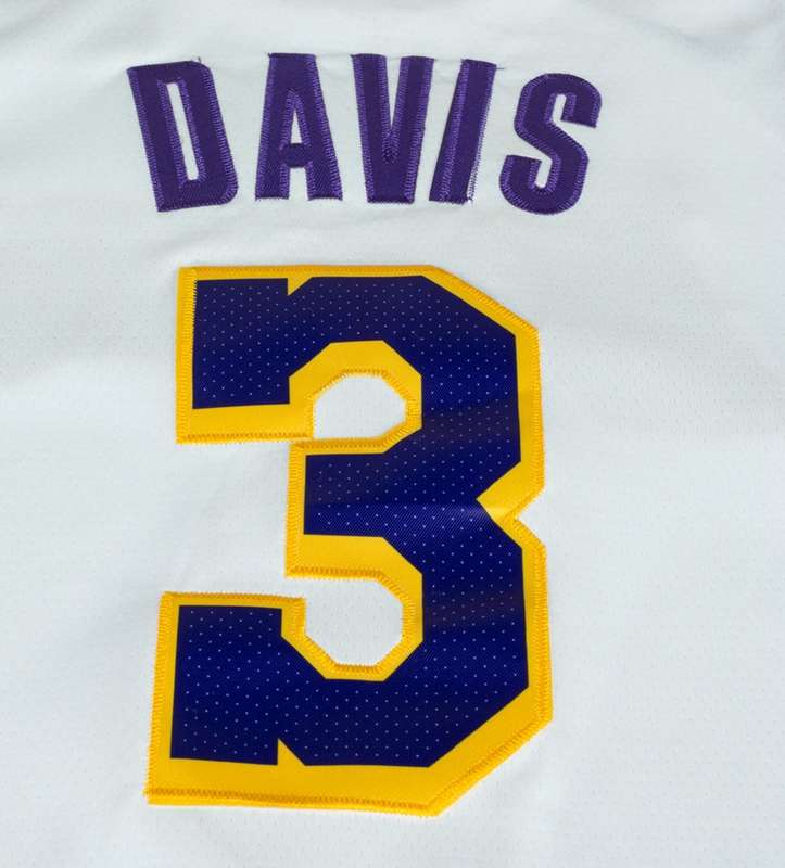 Los Angeles Lakers White #3 DAVIS Basketball Jersey (Stitched)