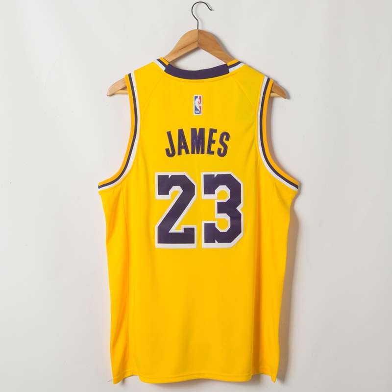 Los Angeles Lakers Yellow #23 JAMES Basketball Jersey (Stitched)