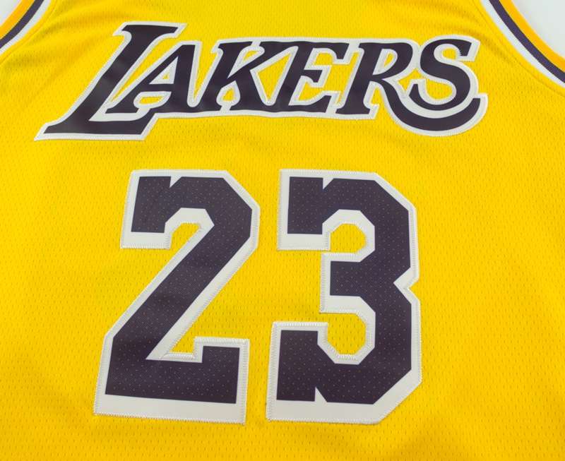 Los Angeles Lakers Yellow #23 JAMES Basketball Jersey (Stitched)