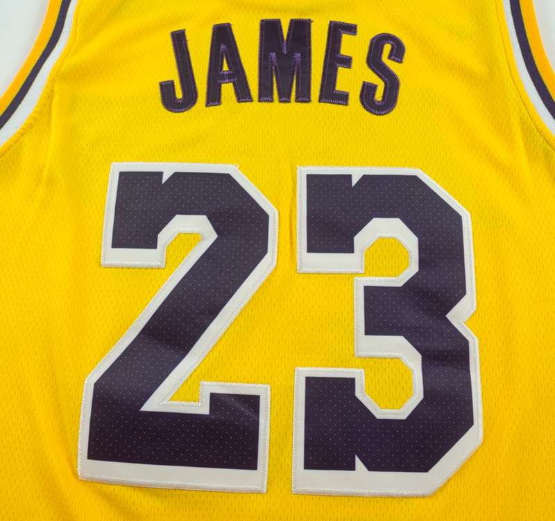 Los Angeles Lakers Yellow #23 JAMES Basketball Jersey (Stitched)