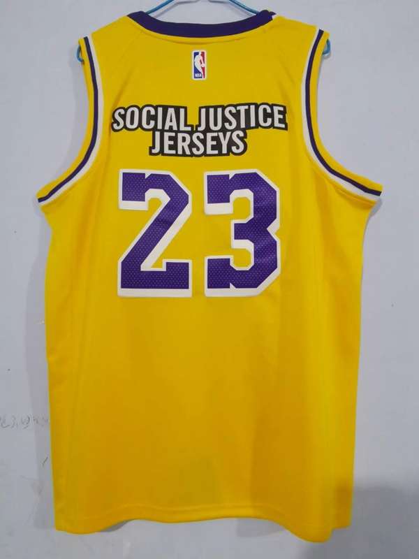 Los Angeles Lakers Yellow #23 JAMES Basketball Jersey 02 (Stitched)