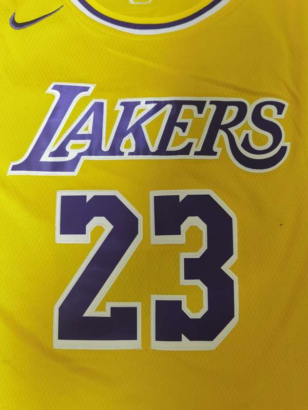 Los Angeles Lakers Yellow #23 JAMES Basketball Jersey 06 (Stitched)