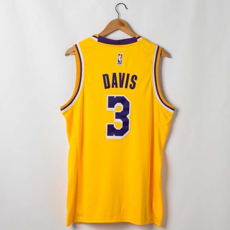 Los Angeles Lakers Yellow #3 DAVIS Basketball Jersey (Stitched)