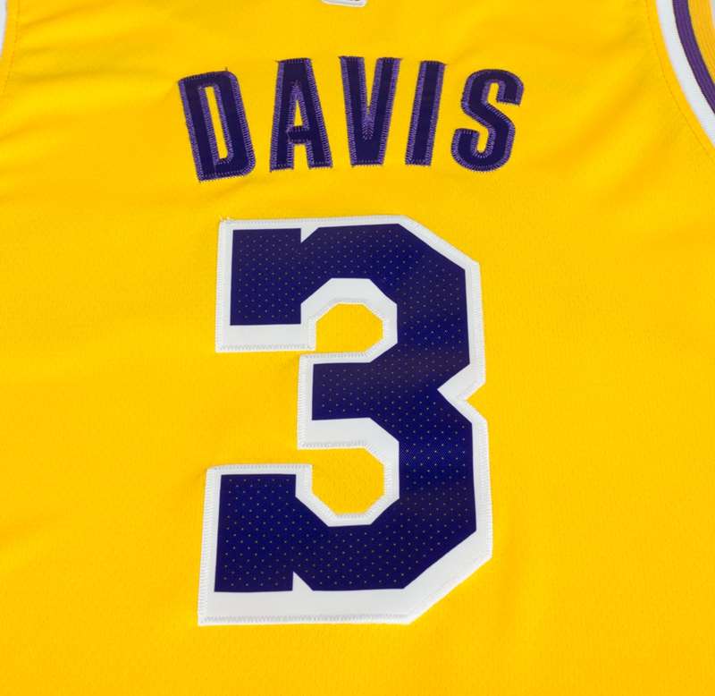 Los Angeles Lakers Yellow #3 DAVIS Basketball Jersey (Stitched)