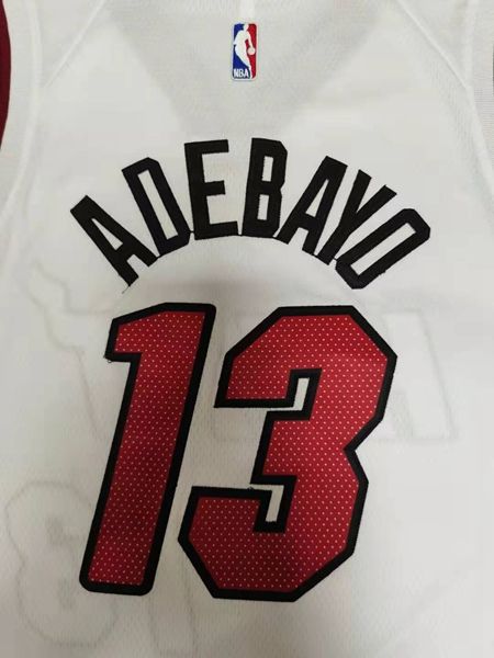 Miami Heat White #13 ADEBAYO Basketball Jersey (Stitched)