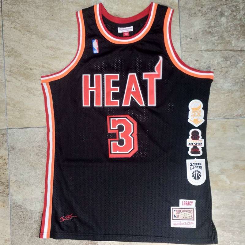 Miami Heat Black #3 WADE Classics Basketball Jersey (Closely Stitched)