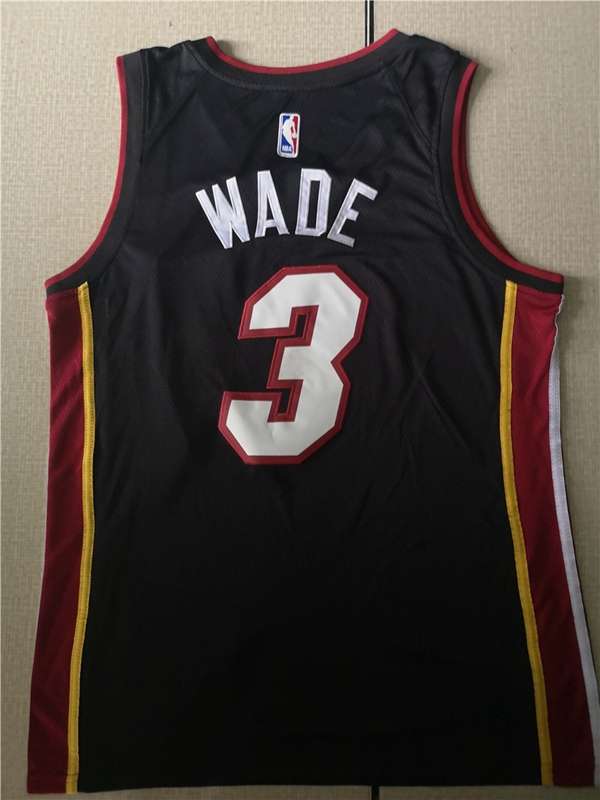 Miami Heat Black #3 WADE Basketball Jersey (Stitched)