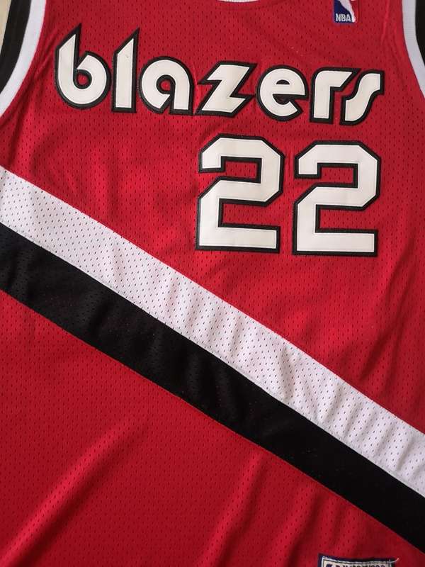 Portland Trail Blazers Red #22 DREXLER Classics Basketball Jersey (Stitched)