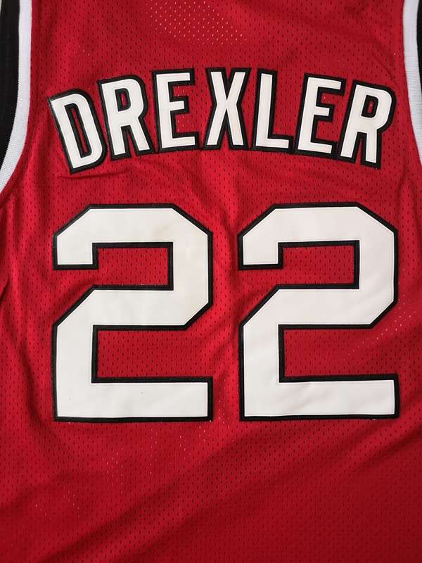 Portland Trail Blazers Red #22 DREXLER Classics Basketball Jersey (Stitched)