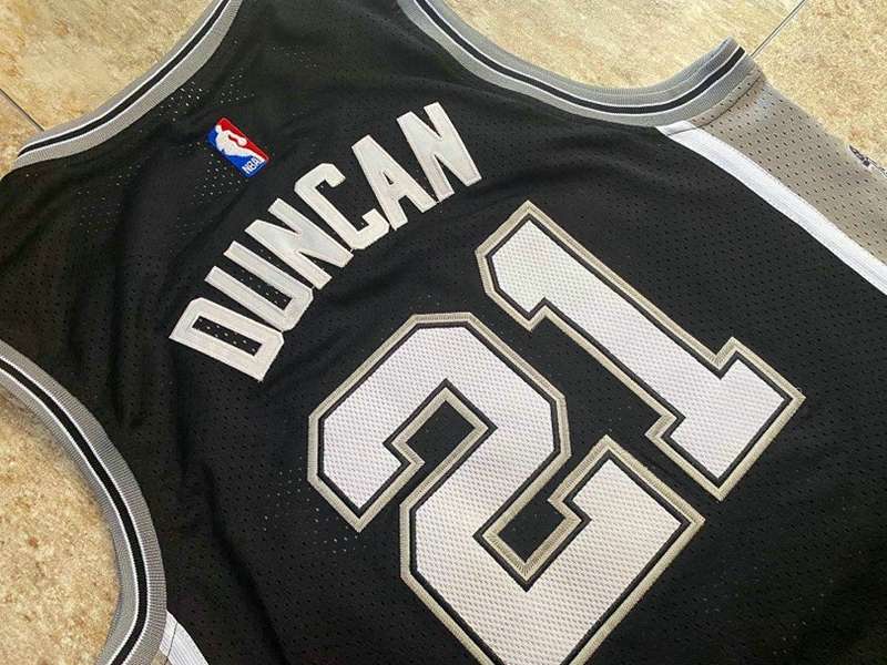 San Antonio Spurs Black #21 DUNCAN Classics Basketball Jersey (Closely Stitched)