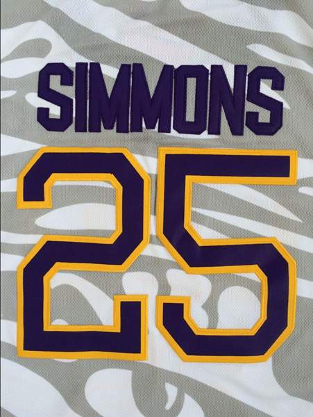 LSU Tigers White #25 SIMMONS NCAA Basketball Jersey