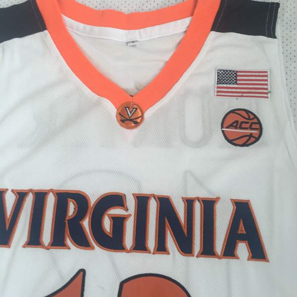 Virginia Cavaliers White #12 HUNTER NCAA Basketball Jersey