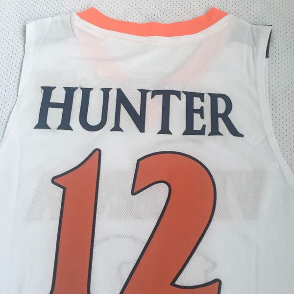 Virginia Cavaliers White #12 HUNTER NCAA Basketball Jersey