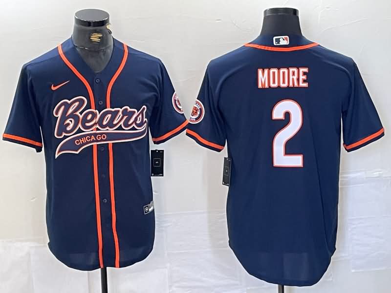 Chicago Bears Dark Blue MLB&NFL Jersey