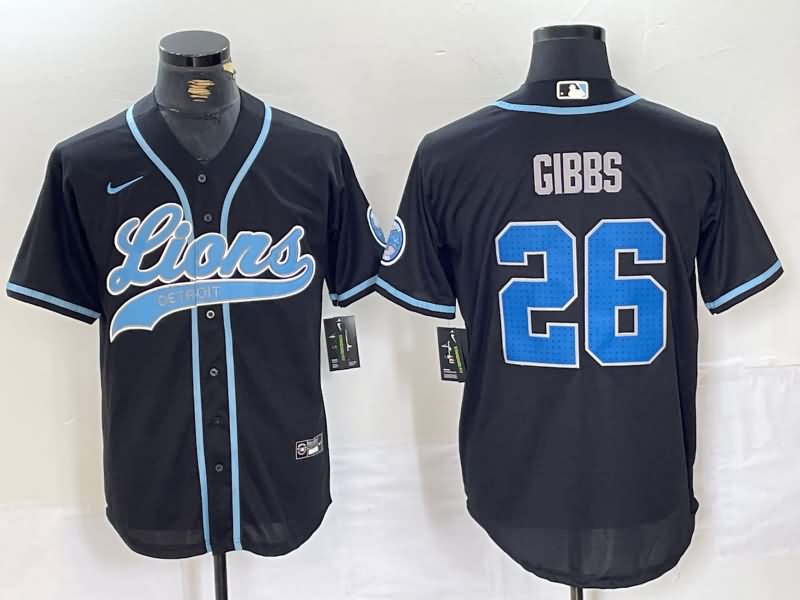 Detroit Lions Black MLB&NFL Jersey