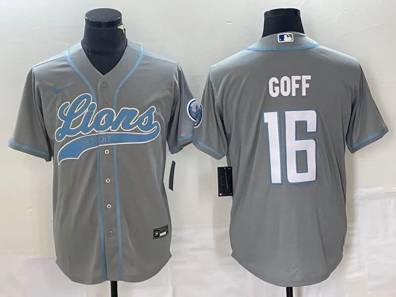 Detroit Lions Grey MLB&NFL Jersey