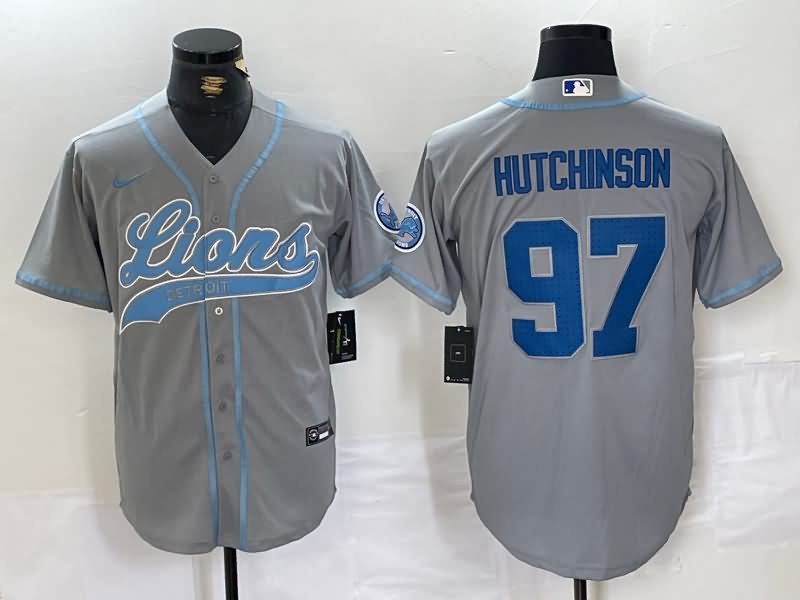 Detroit Lions Grey MLB&NFL Jersey 02