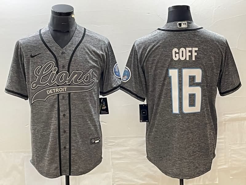 Detroit Lions Grey MLB&NFL Jersey 03