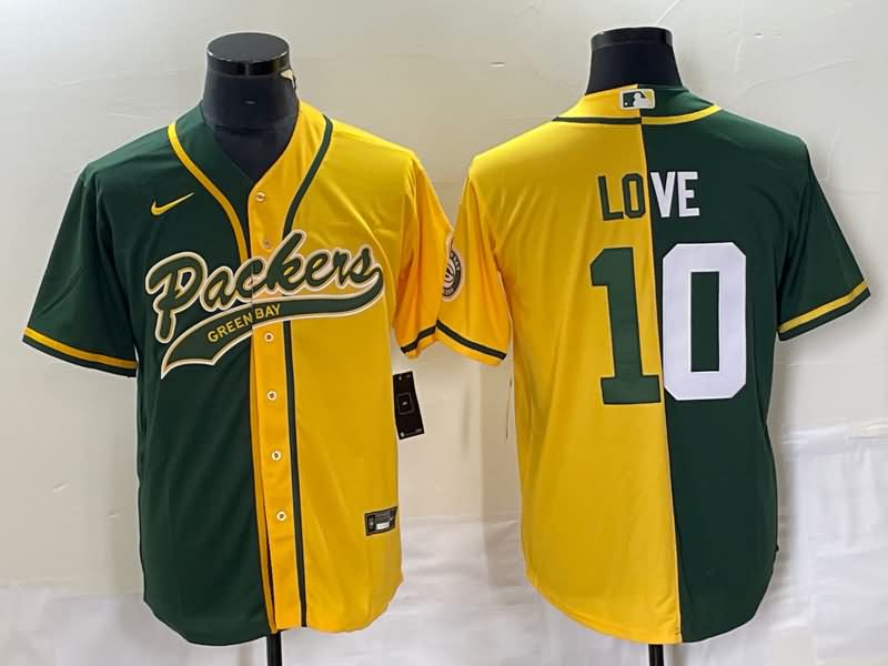 Green Bay Packers Green Yellow MLB&NFL Jersey