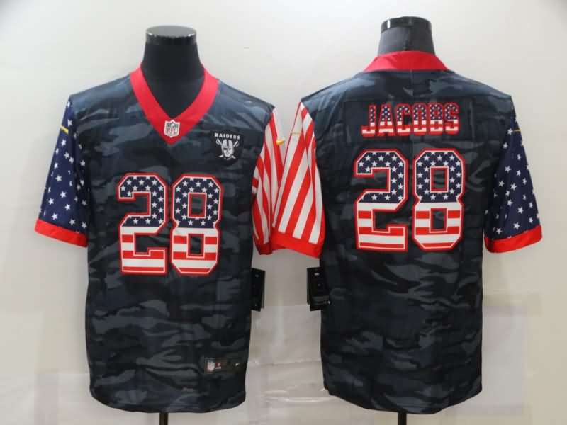 Las Vegas Raiders Black USA Flag NFL Jersey 02