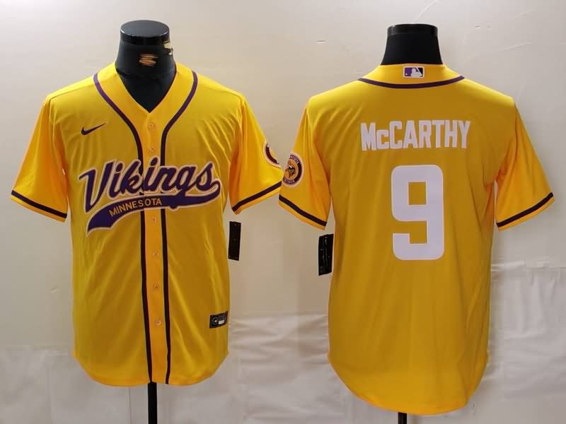 Minnesota Vikings Yellow MLB&NFL Jersey 02