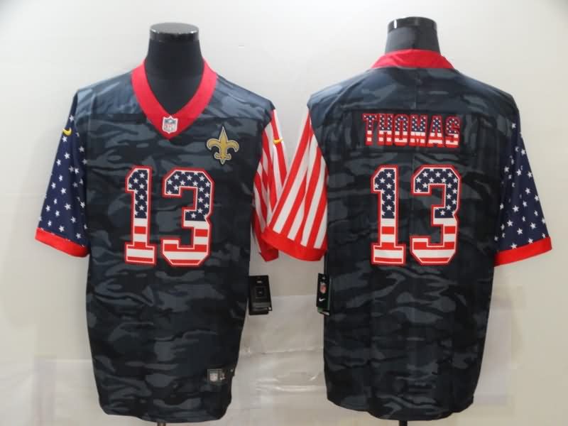 New Orleans Saints Black USA Flag NFL Jersey 02