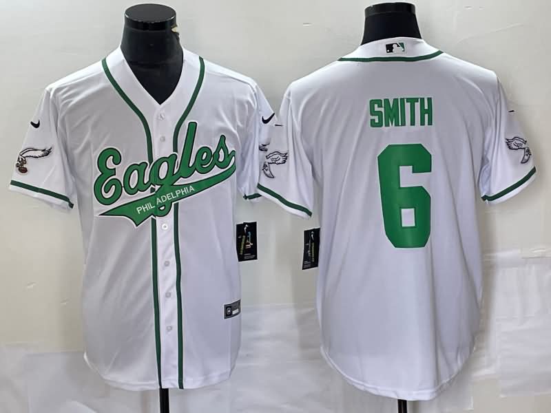 Philadelphia Eagles White MLB&NFL Jersey 02