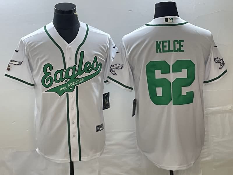 Philadelphia Eagles White MLB&NFL Jersey 02