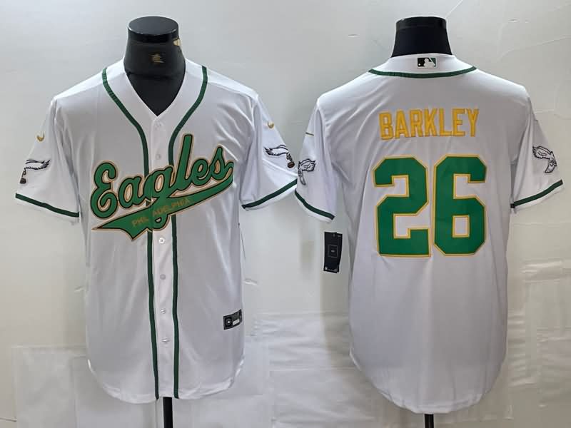 Philadelphia Eagles White MLB&NFL Jersey 03