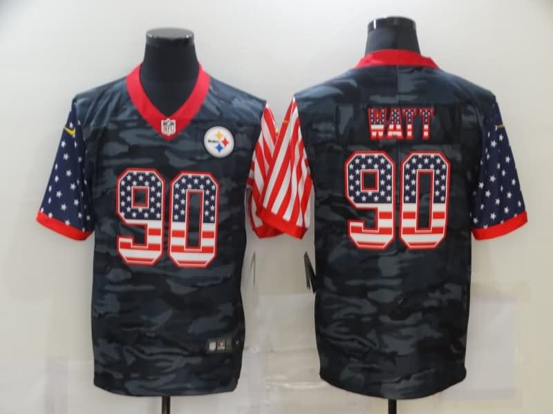 Pittsburgh Steelers Black USA Flag NFL Jersey 03