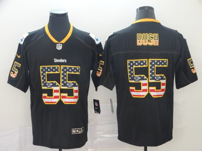 Pittsburgh Steelers Black USA Flag NFL Jersey 04