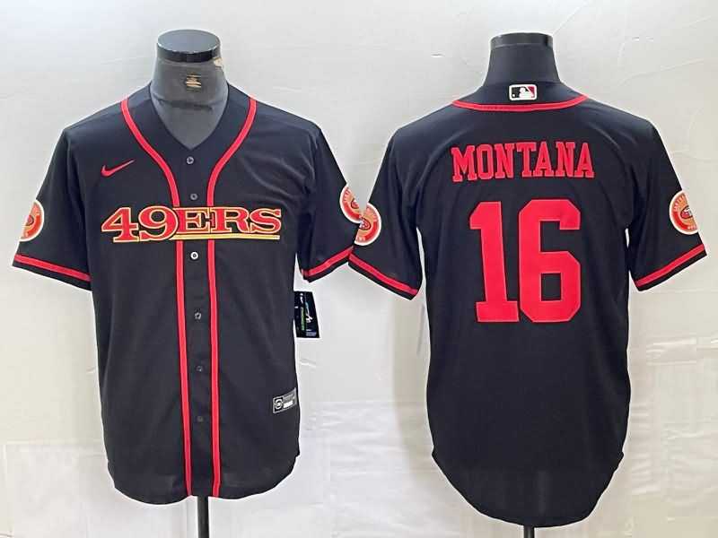 San Francisco 49ers Black MLB&NFL Jersey 04