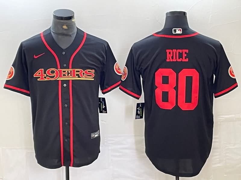 San Francisco 49ers Black MLB&NFL Jersey 04