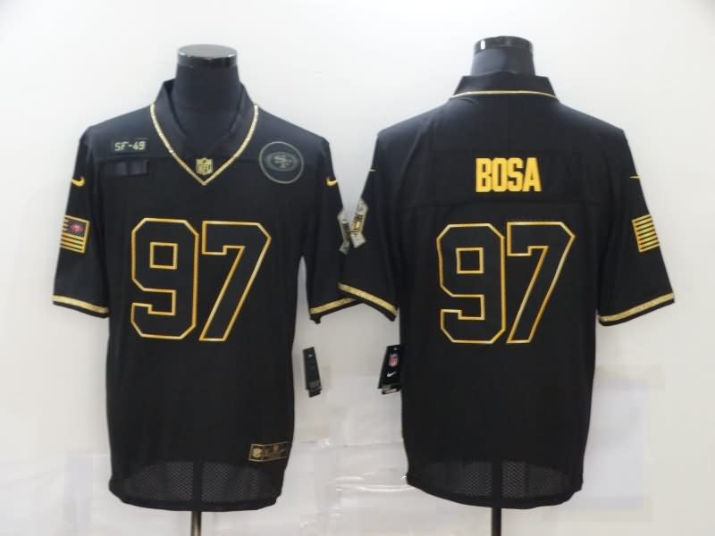 San Francisco 49ers Black Gold Retro NFL Jersey 02