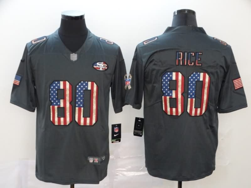 San Francisco 49ers Black USA Flag NFL Jersey