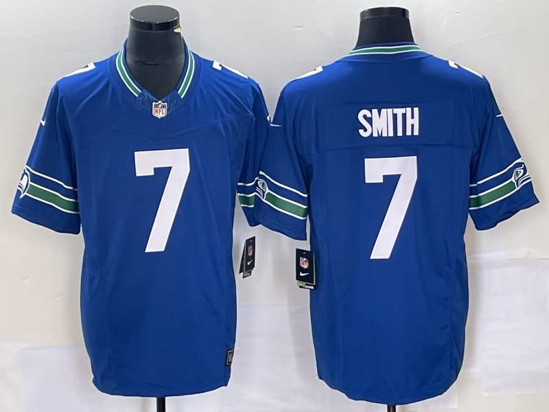 Seattle Seahawks Blue Retro NFL Jersey 02