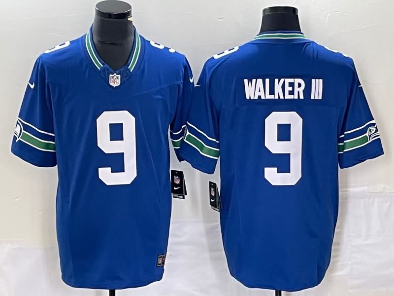 Seattle Seahawks Blue Retro NFL Jersey 02