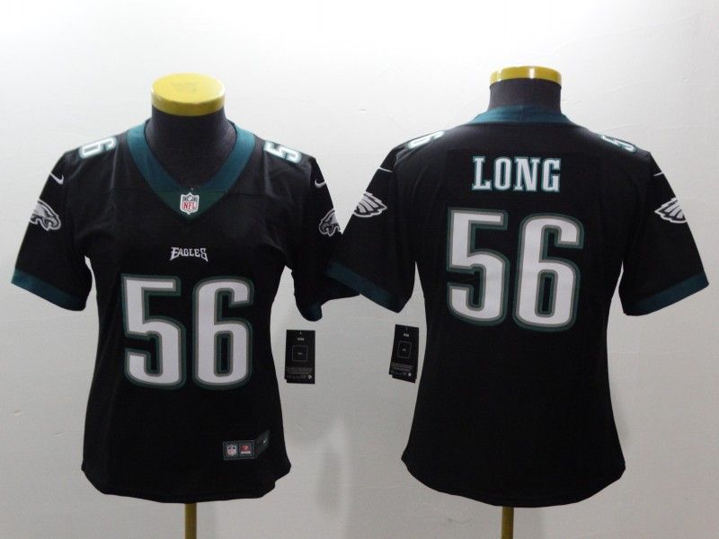 Philadelphia Eagles #56 LONG Black Women NFL Jersey