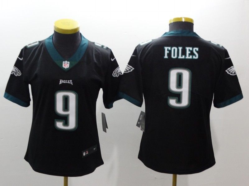 Philadelphia Eagles #9 FOLES Black Women NFL Jersey