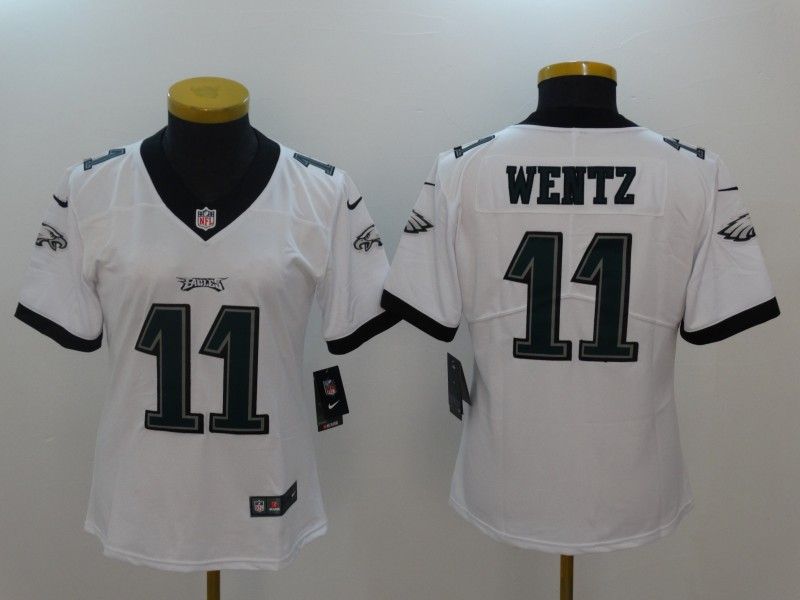 Philadelphia Eagles #11 WENTZ White Women NFL Jersey