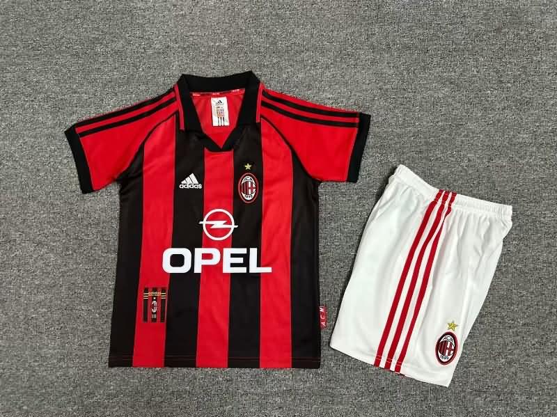 Kids AC Milan Soccer Jersey Home Replica 1998/00