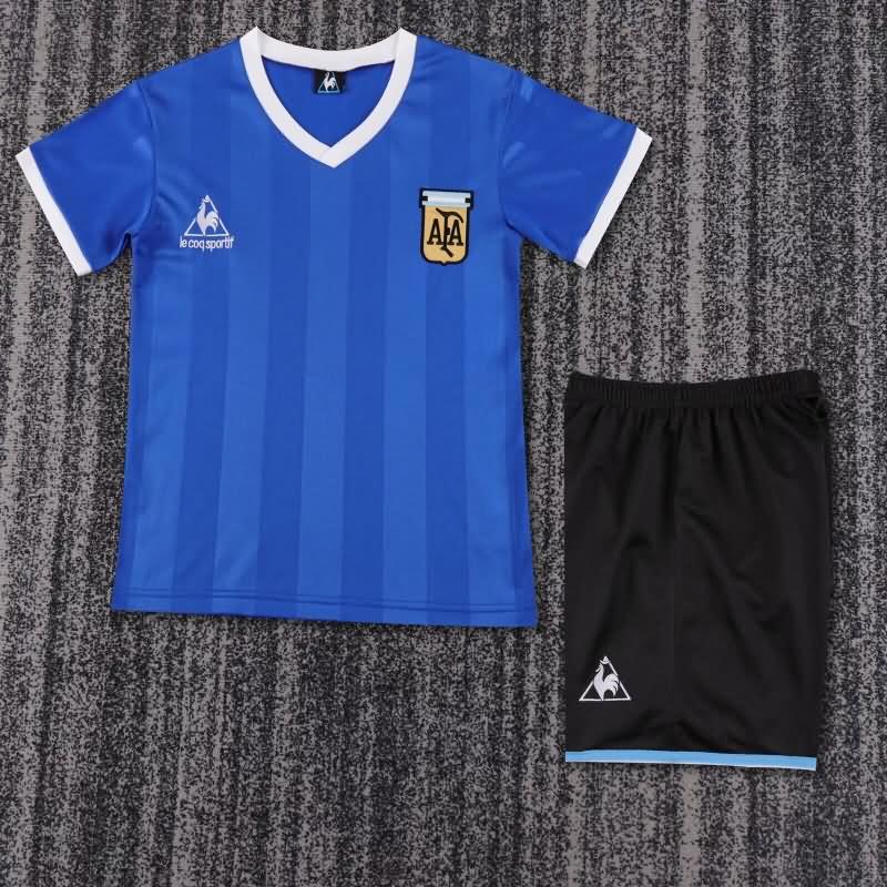 Kids Argentina Soccer Jersey Away Replica 1986