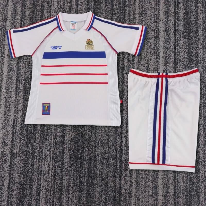 Kids France Soccer Jersey Away Replica 1998