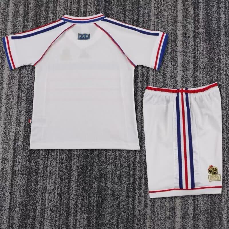 Kids France Soccer Jersey Away Replica 1998