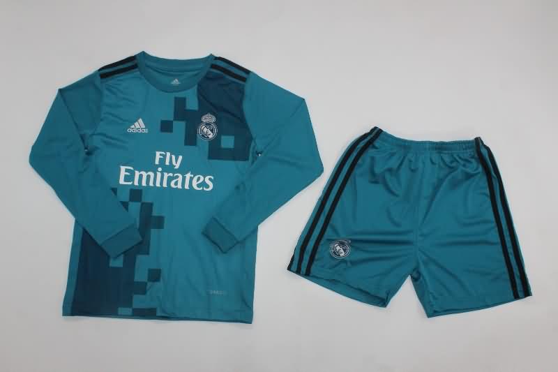 Kids Real Madrid Soccer Jersey Third Long Sleeve Replica 17/18