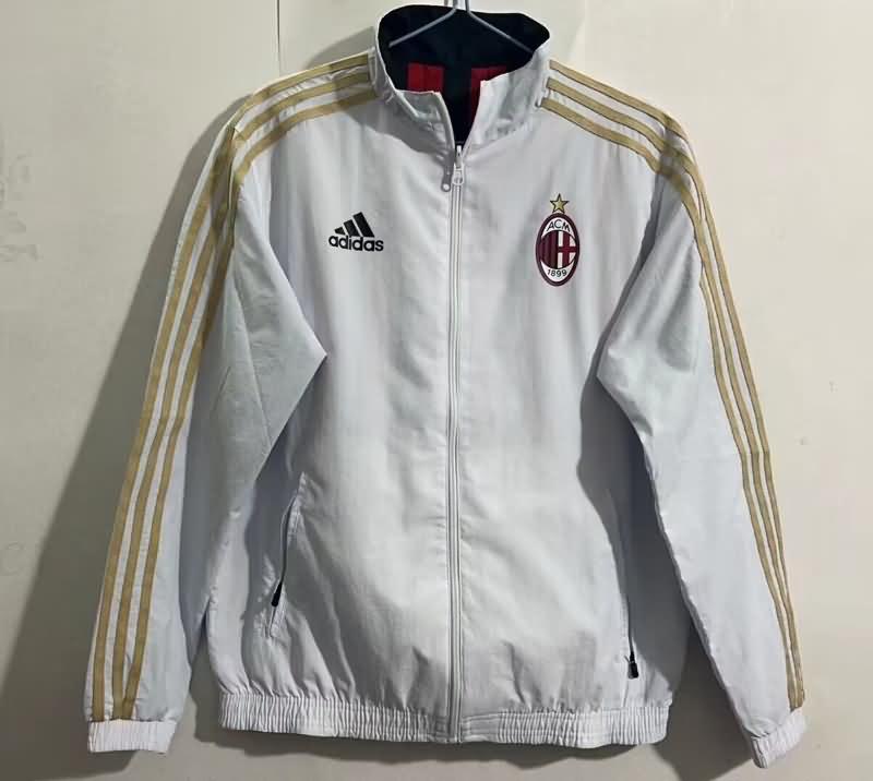 AC Milan Soccer Windbreaker Red White Reversible Replica 23/24