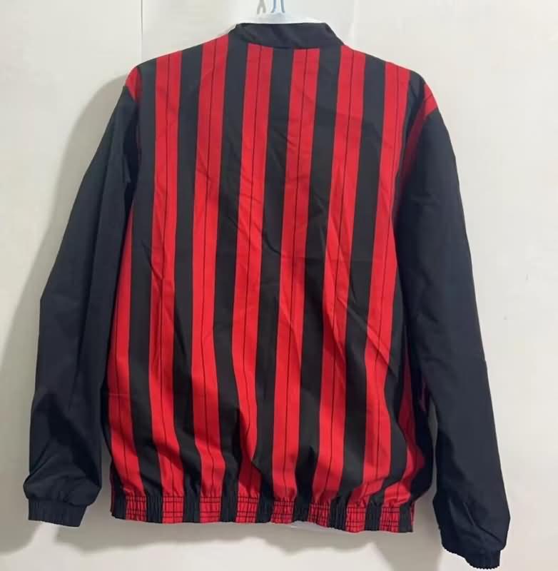 AC Milan Soccer Windbreaker Red White Reversible Replica 23/24