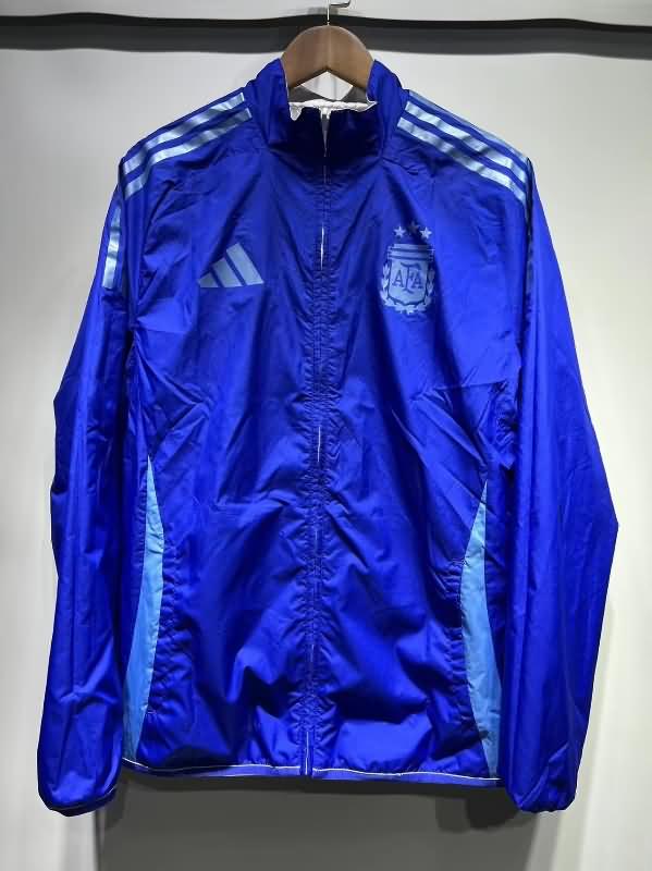 Argentina Soccer Windbreaker White Blue Reversible Replica 2024