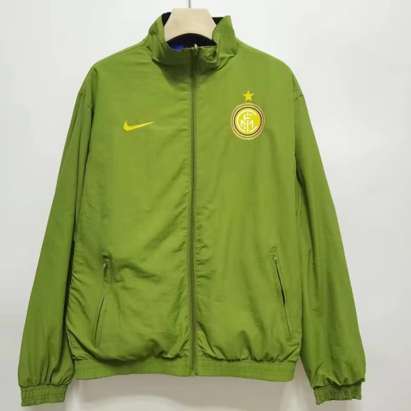 Inter Milan Soccer Windbreaker Blue Green Reversible Replica 23/24